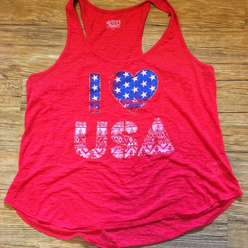 I ❤️ USA tank top XL